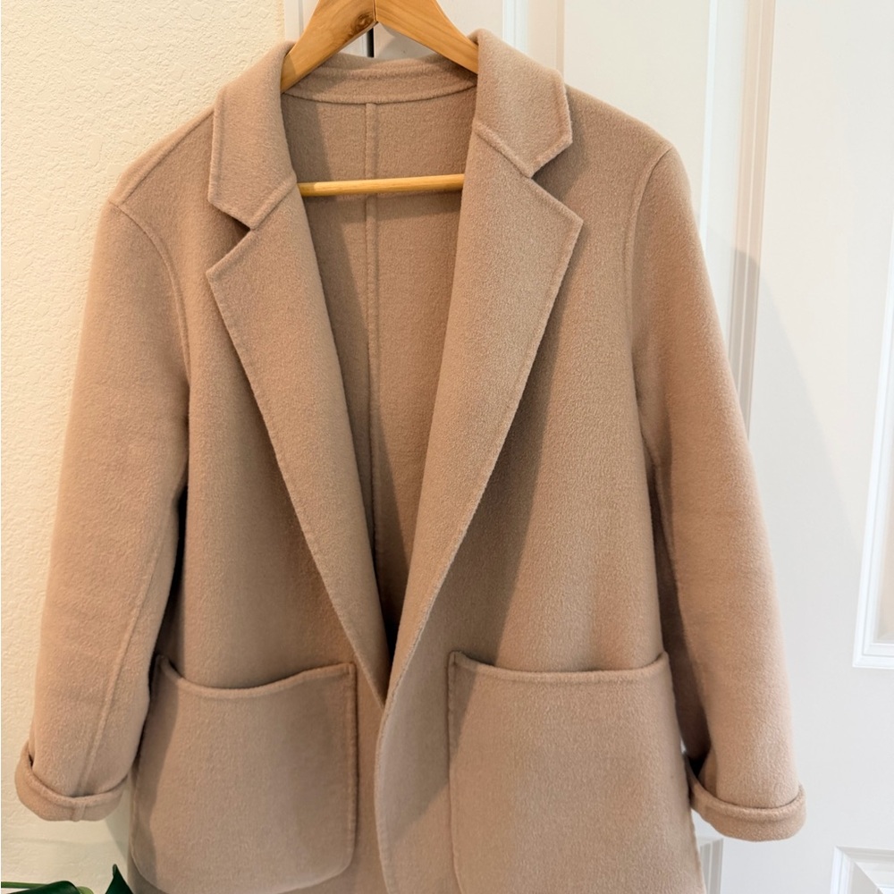 Beige Women's Wool Coat Jacket